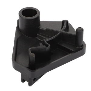 AGCO Bracket - 4391802M4: A black plastic injection-molded part featuring a cylindrical opening and various structured sections. Please note, no current product description information is available.