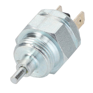 The AGCO SWITCH - V30958500, a metal push button switch with a threaded body and two electrical terminals, is currently shipping; however, no current product description information is available.