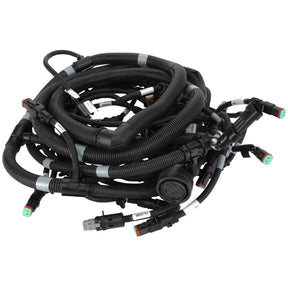 The AGCO Harness, Front Axle Hydraulic - Acx2562880, an automotive wiring harness with multiple connectors and protective sheathing from AGCO Parts Genuine Electrics, ensures machinery reliability.
