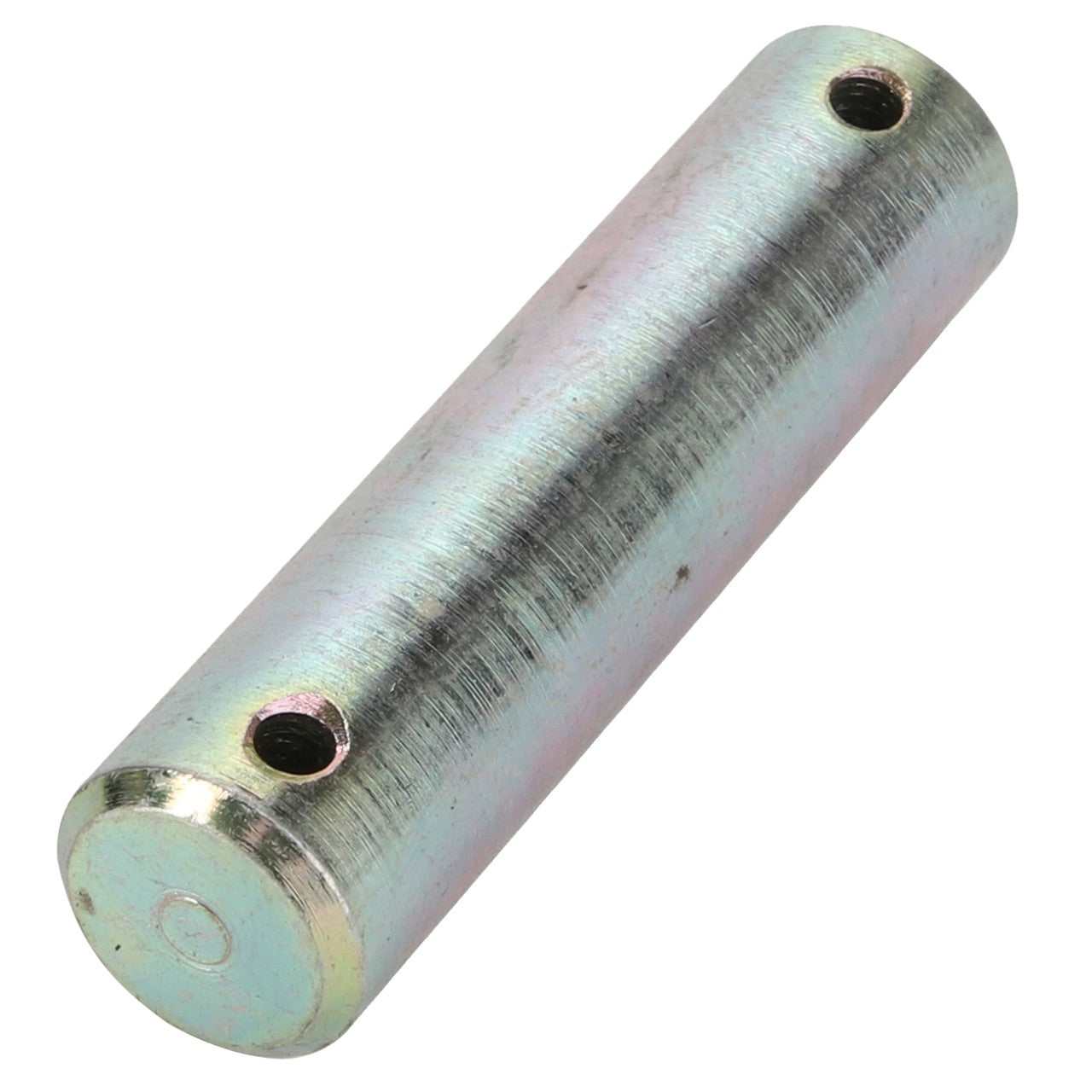 A cylindrical metal rod with two small holes drilled on one side, featuring a polished surface, identified as AGCO | PIN - D28850877.