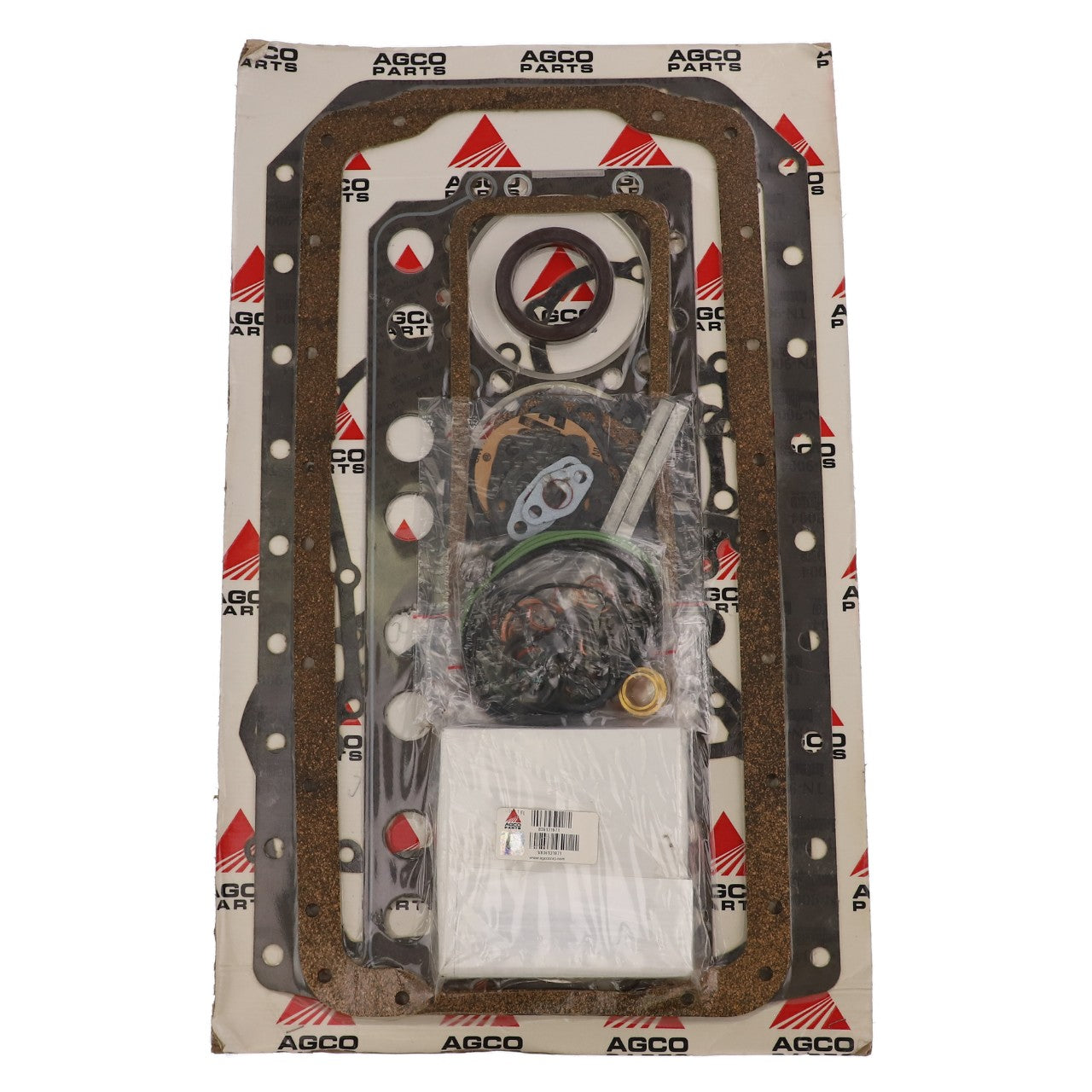 A meticulously packaged Engine Gasket Kit (V836131971) from AGCO, presented on a branded cardboard backing, ensuring top-notch quality for your equipment.