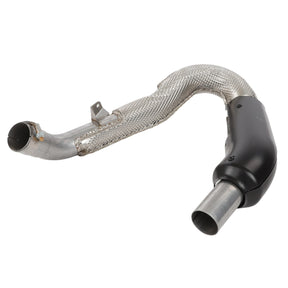 AGCO's Tail Pipe - Acw0604140 is a metal exhaust pipe featuring a heat shield wrap and a section coated in black, commonly utilized in automotive applications. Currently, no product description information is available regarding special modifications.