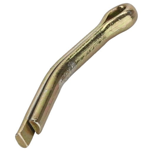 The AGCO | PIN - D41402700 is a metal cotter pin featuring a bent, looped head and a split, pronged body.