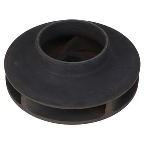 The AGCO | IMPELLER - AG703284 is a circular, black metal impeller with a central hole and multiple side openings, designed for maximum durability. This product is an ideal component for application equipment and forms part of the high-quality AGCO Genuine Parts line.