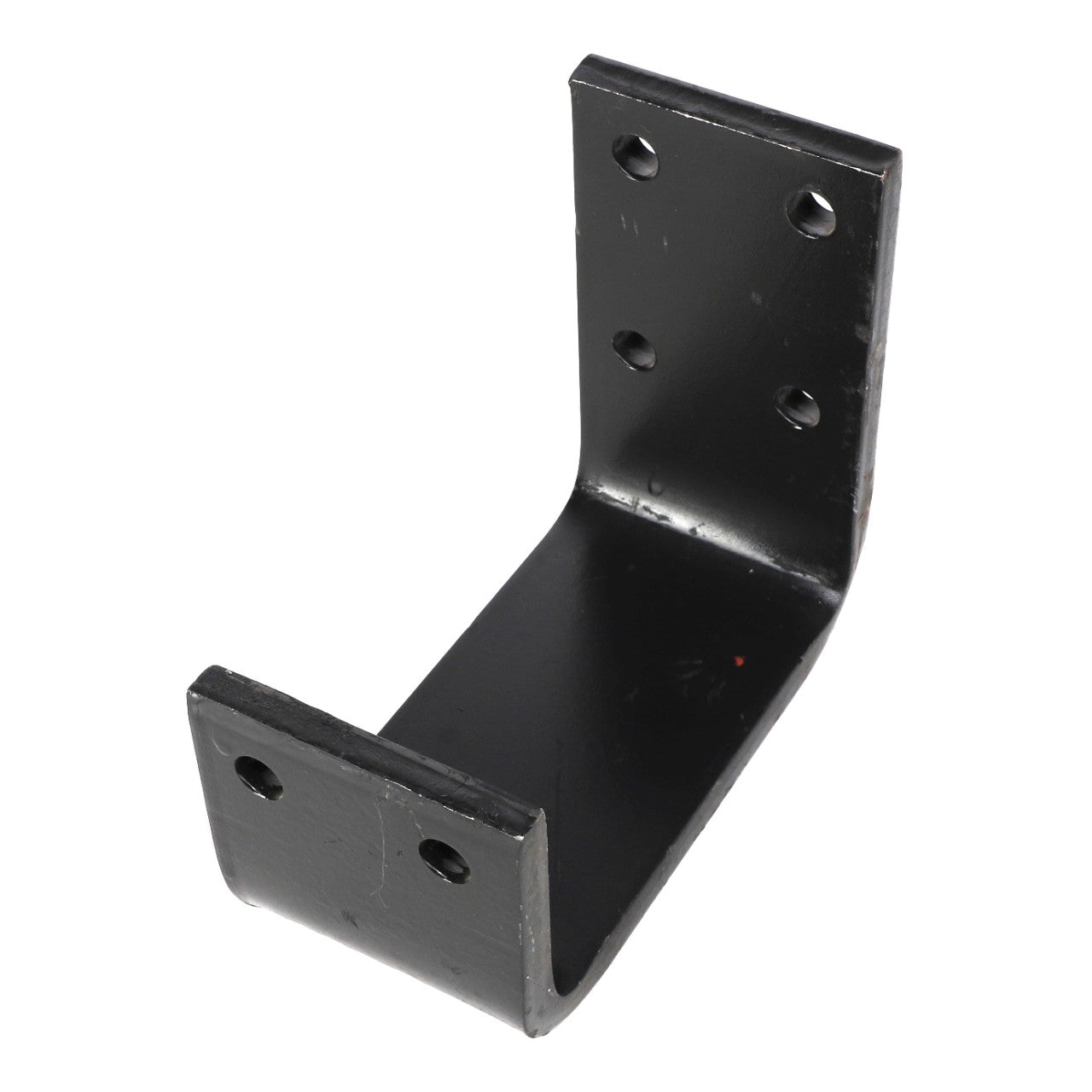 An L-shaped black metal bracket with six screw holes - Product Name: AGCO SUPPORT - AL269643 by AGCO. No current product description information is available.