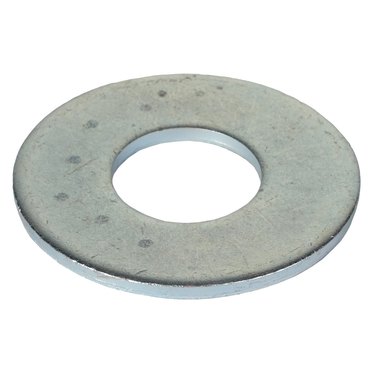 A close-up image of the AGCO Flat Washer - Acp0014190, showcasing its metallic, circular design with a central hole. Product description for this AGCO item is currently unavailable.