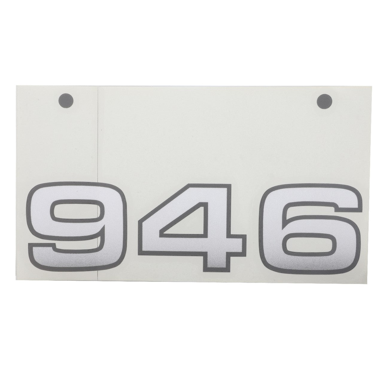 A rectangular sign from AGCO, labeled with product number AL11135489, prominently displays the number 946 in large, bold, black font.