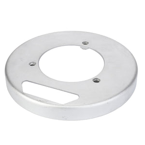 The AGCO Sealing Washer (1722-16-02-05) is a silver metal disc featuring a central circular cutout and two smaller holes along the perimeter, compatible with various Valtra models.