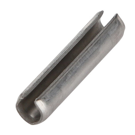 The AGCO Roll Pin - Fel115945 is a cylindrical metal pin with a split down the middle, often used in intricate mechanical assemblies.