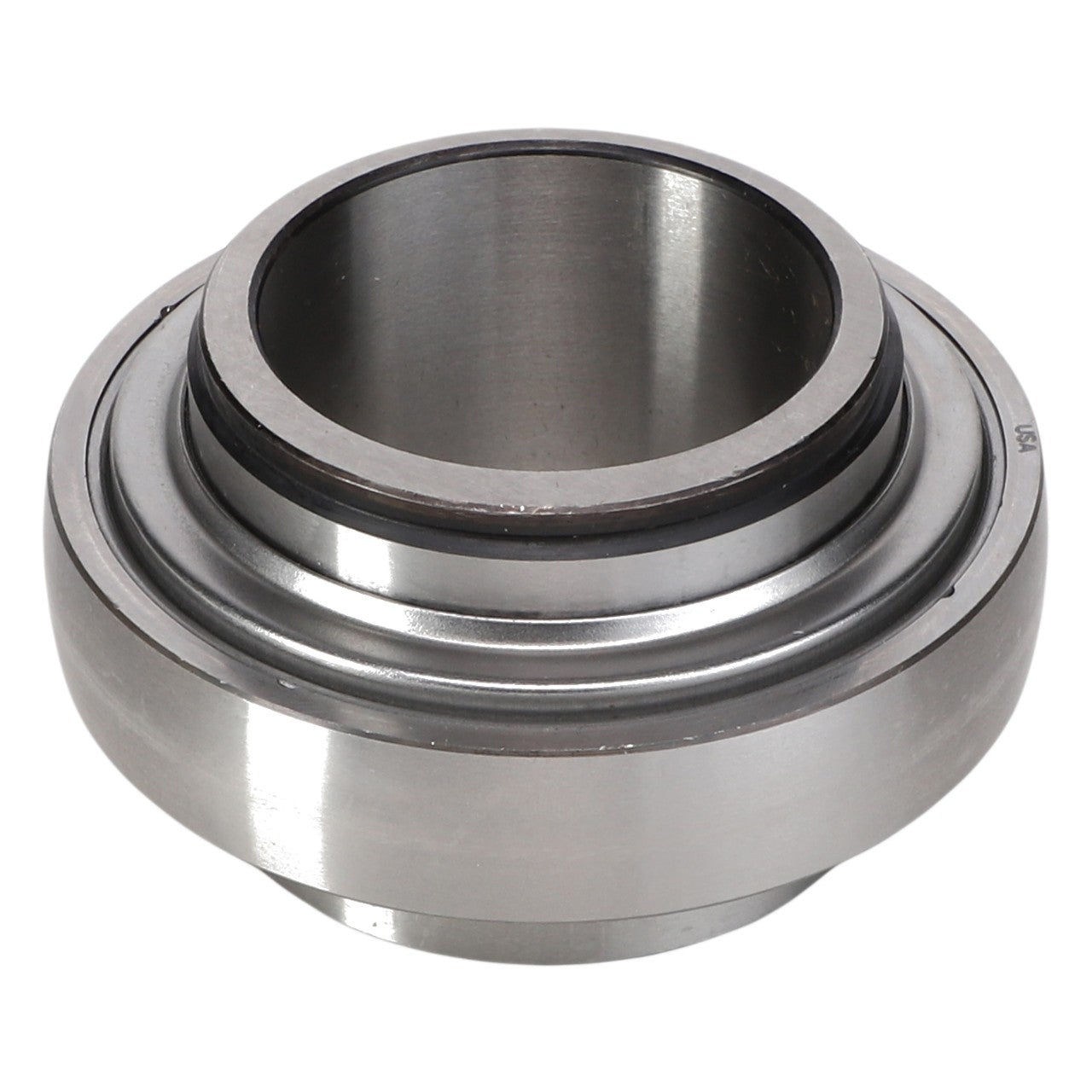 Introducing the AGCO Spherical Roller Bearing - 8050478: a self-aligning spherical plain bearing featuring a durable metallic outer ring and a polished inner ring.