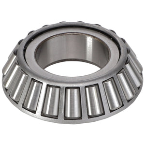 Close-up image of the AGCO Tapered Roller Bearing Cone - 8050676, featuring metal rollers and a conical inner ring by AGCO. No current product description available.