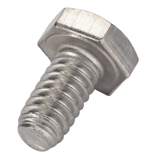 Close-up image of the AGCO Hexagonal Head Bolt - Ag056114, showcasing its threaded metallic shaft, against a white background. No product description available.