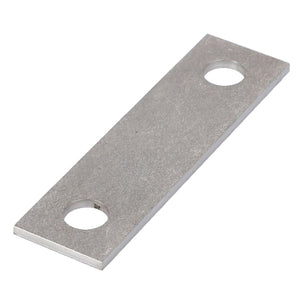 AGCO's PLATE - D28550323 is a rectangular metal plate featuring two circular holes, one near each end. No additional current product description information is available.