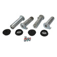 AGCO Pivot - Acp0340400: Set of four metal pins with black rubber washers and small colored bolts on a white background. Product description currently unavailable.