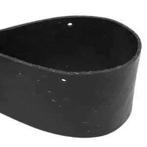 A product described as AGCO | BELT - AG710088 by the brand AGCO features a black, oval-shaped design with a smooth texture and two small holes on its rim.