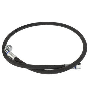 A coiled black AGCO hydraulic hose with metal fittings on both ends, model Acw4969120, currently has no product description information available.