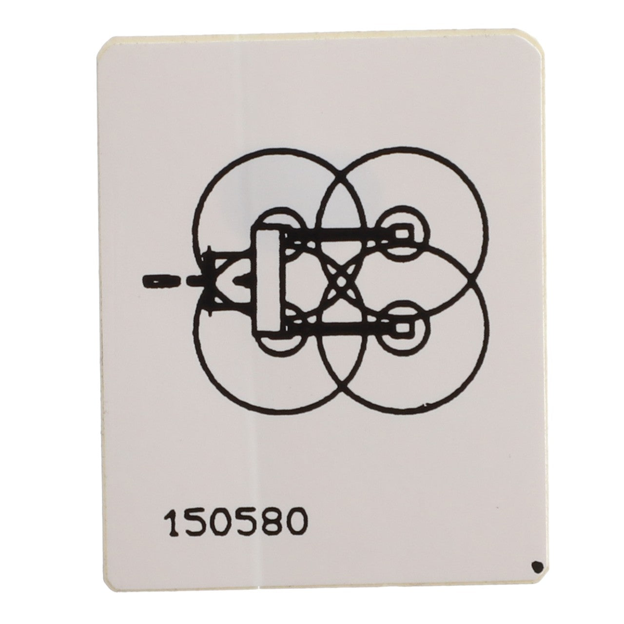 Rectangular white card featuring a black printed abstract geometric design with "Fel150580" inscribed at the bottom, under the product name "AGCO | Decal - Fel150580," from the brand AGCO. No additional information is available for this product.