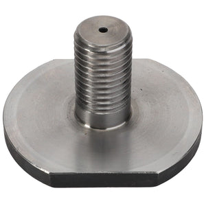 The AGCO | Screw - F180100080960 by AGCO is a meticulously crafted metal threaded bolt featuring a flat, circular base and a precisely centered hole.