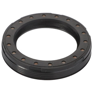 AGCO | Shaft Seal - Acp0308650 is a circular black rubber oil seal featuring a ridged outer surface and evenly spaced small holes around the inner ring. No current product description available.