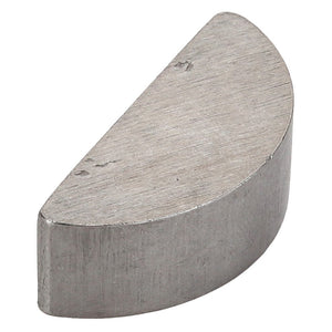 A sleek, silver semi-circular cylindrical metal object with a smooth surface—AGCO | WOODRUFF KEY - ACY9401240 by AGCO.