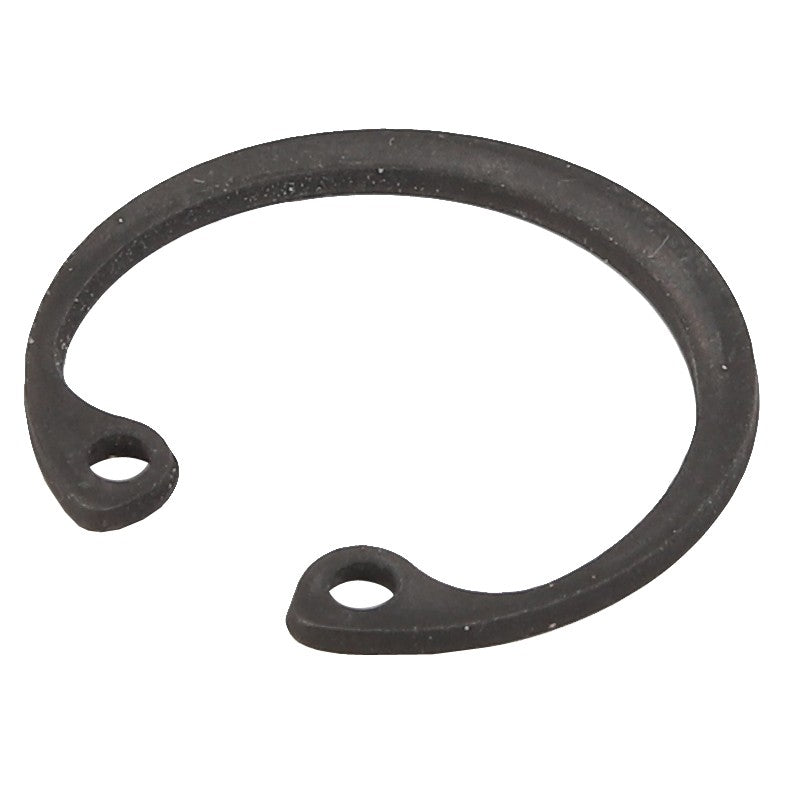 The AGCO CIRCLIP - D45663300 is an external retaining ring, characterized by two small holes on its ends, typically used to secure components on a shaft or in a bore. Unfortunately, there is no additional product description information available at the moment.