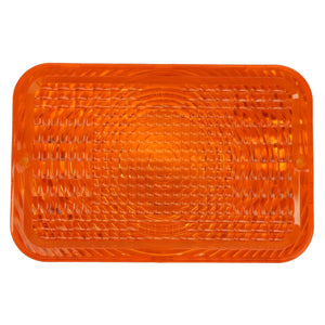 The AGCO | LENS - AG060003 is an orange rectangular reflector with a textured surface and a circular pattern in the center.