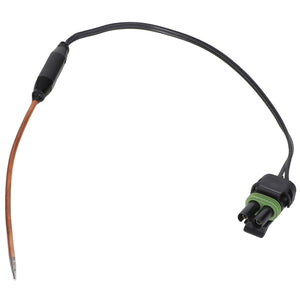 An AGCO thermostat (AG330219) electrical wire harness featuring a black and green connector on one end and a stripped copper wire on the other. No current product description information is available for this item.