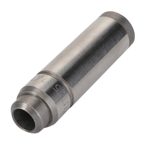 A cylindrical metal component, known as the AGCO | VALVE GUIDE - F148200210250 by AGCO, features a hollow interior and engravings near one end. For additional details before ordering, please contact our Support Team for assistance.