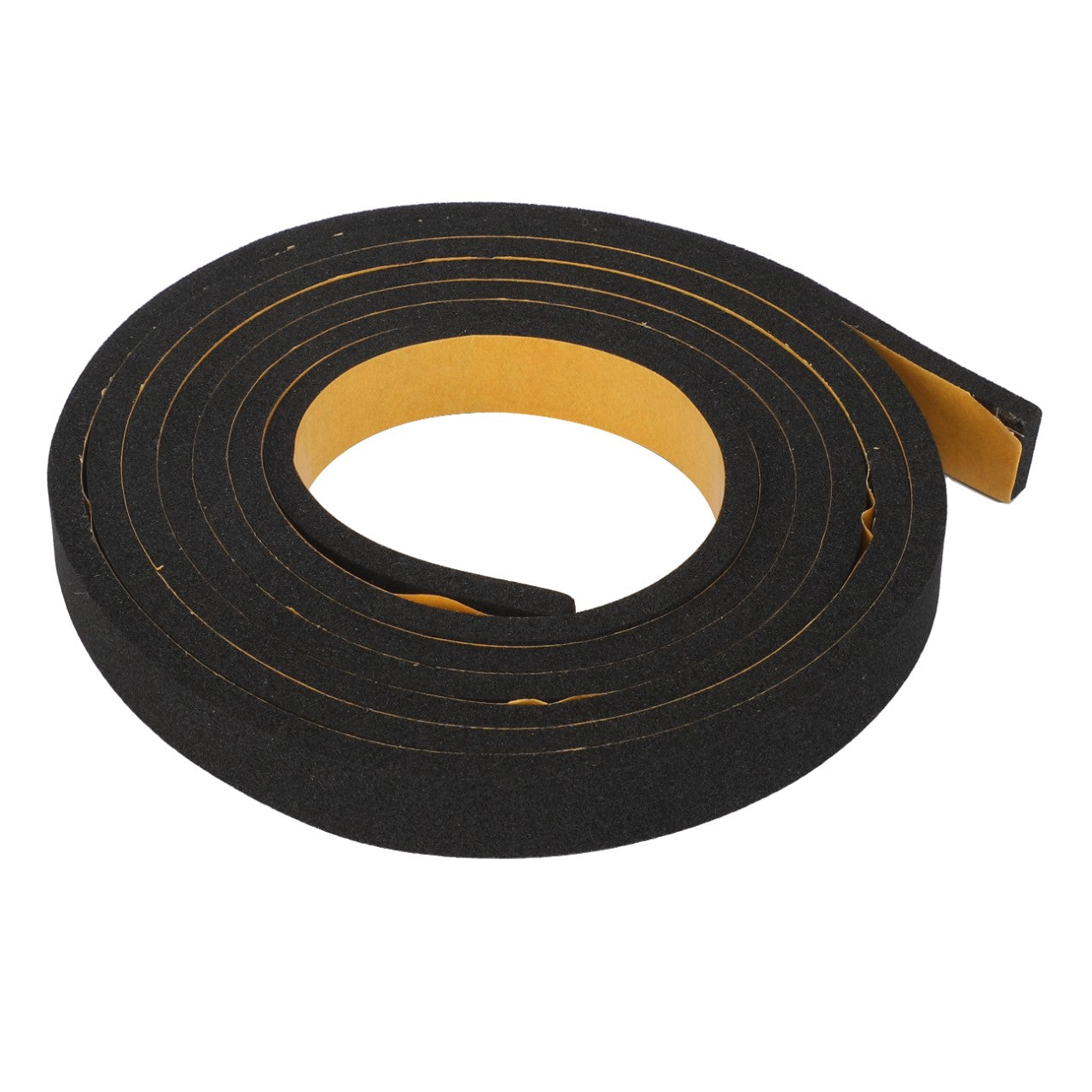 A coiled roll of AGCO Foam Seal - Acw1431530 adhesive foam tape in black, on a white background.