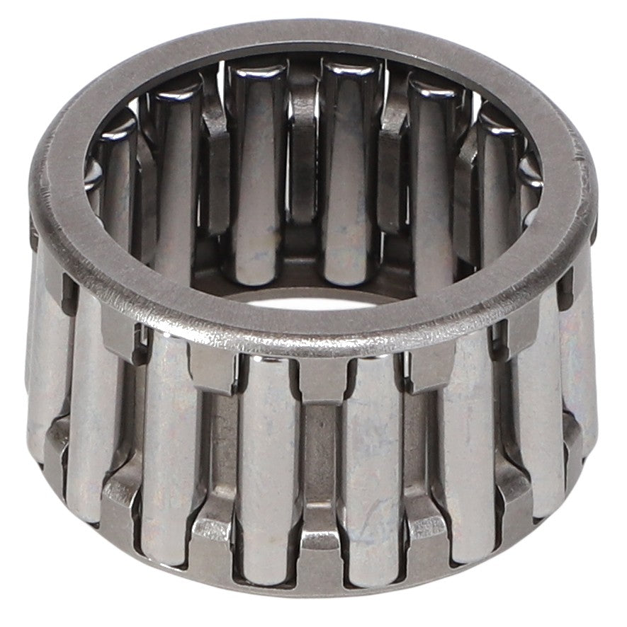 An AGCO Needle Cage (part number 834844M1) cylindrical metal needle roller bearing with multiple evenly spaced rollers set within a smooth outer ring, ideal for MF Models and Massey Ferguson tractor fitment.