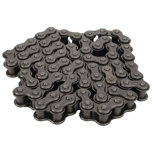 Close-up of the AGCO | Chain - Acp0127720, a coiled metal chain with interconnected links commonly used for bicycles or machinery.