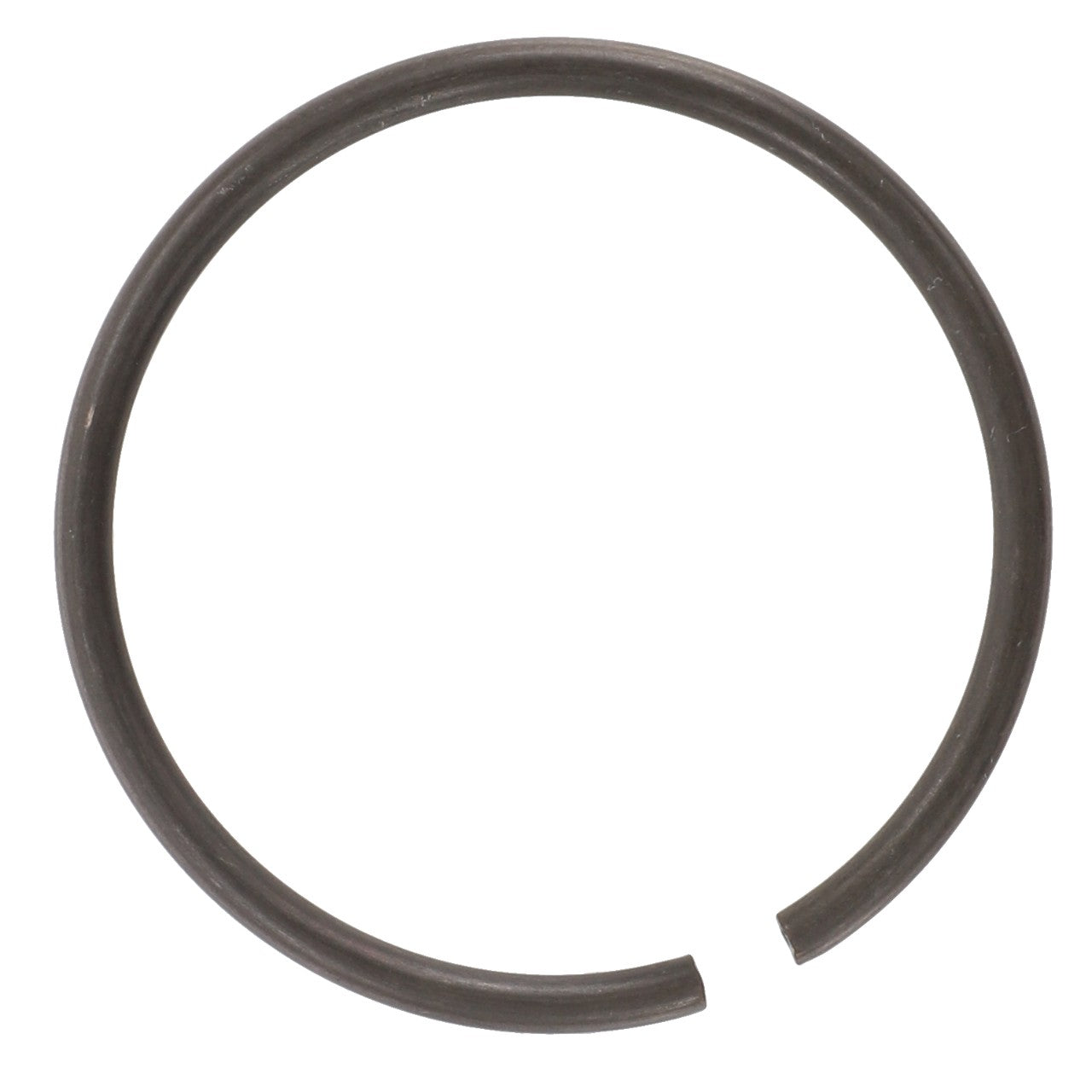 Introducing the AGCO | Ring - La13398976 from AGCO, a metal snap ring with an open gap, forming a nearly complete circle, ideal for various applications.