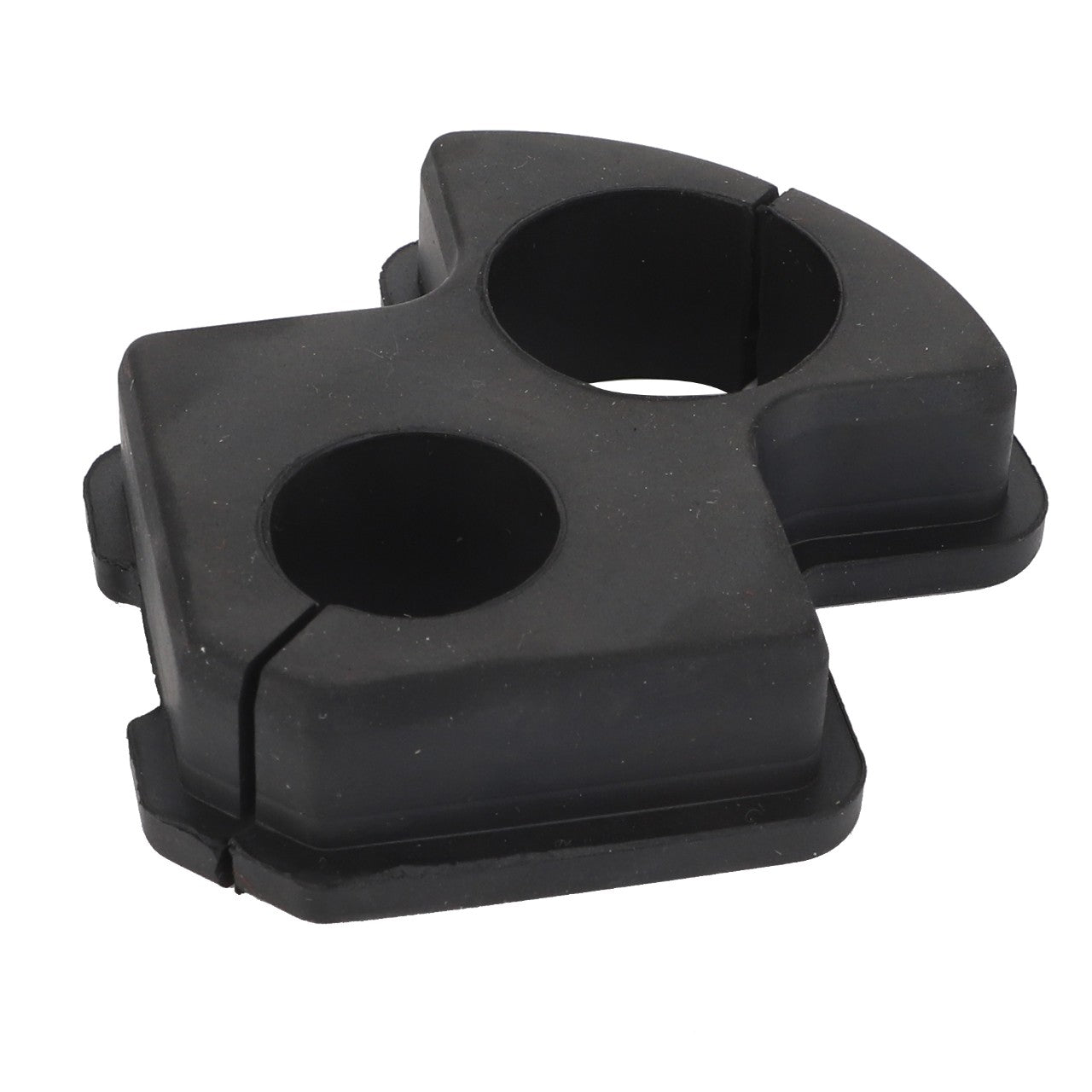 Product description information is currently unavailable, but the AGCO | Shutter - Acw0440310 by AGCO is a black plastic component with two circular openings and a slot on one side, likely designed for securing or holding cylindrical objects.