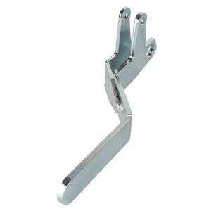 The AGCO LEFT HAND HANDLE - ACP0441900 by AGCO is a metal bracket featuring two mounting points on one end and a long flat arm on the other. It is specifically designed for mechanical support or attachment in machinery or equipment. Currently, there is no detailed product description available.