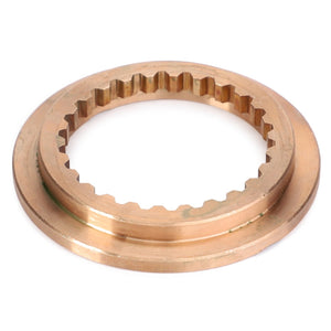 The AGCO | Stop - 4300587M1 is a bronze gear ring with an internal toothed pattern, specifically designed for mechanical applications and commonly used in Massey Ferguson models like the MF 6480 with Dyna-6 transmissions.