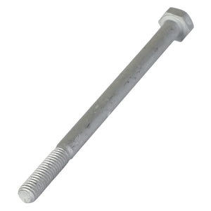 A single AGCO Hexagonal Bolt - Acw1490530, featuring threading at one end and a hexagonal head at the other, lies on a white background.