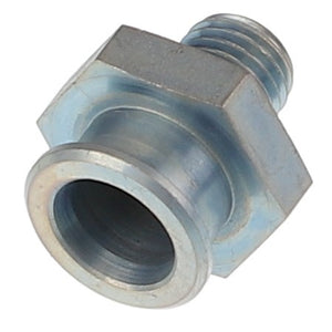 Close-up of the AGCO Hose Coupler - F530200050530, featuring a metal hex head plug with threading on one end and a smooth bore on the other. This component is commonly used in plumbing or mechanical systems to seal or block an opening. No current product description available.