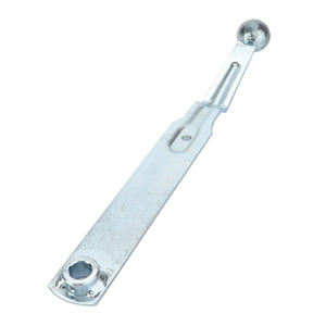 The AGCO Lever for Draft & Position Control (Product ID: 899274M92) features a metal lever with a ball end and a slot along its length, similar to those seen in contemporary Massey Ferguson tractors. It includes a hole at the bottom end and a groove near the top.