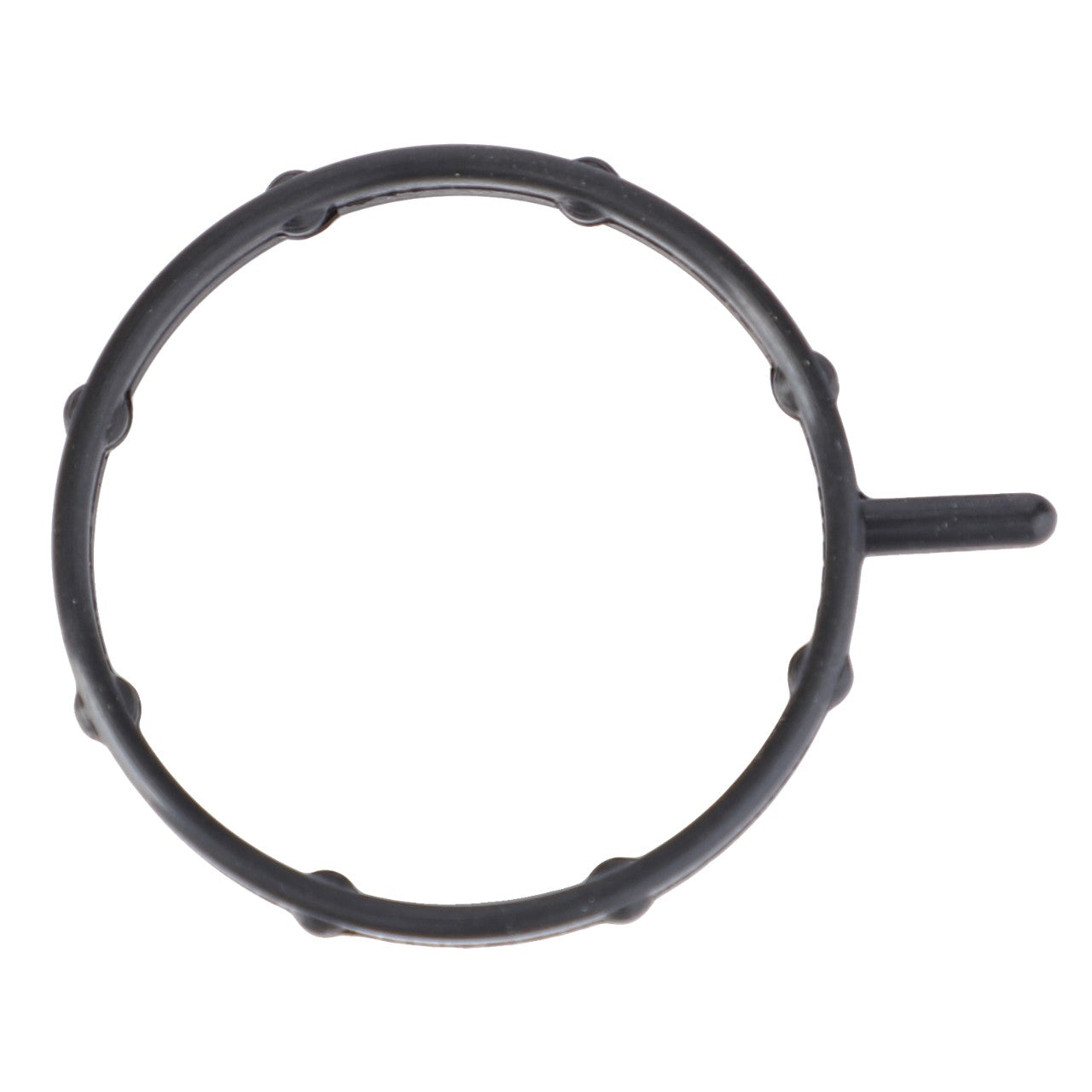 A black circular plastic object reminiscent of components found in Fendt models, characterized by a protruding handle on the right side and small bumps around the circumference, identified as AGCO | Gasket - 4226398M1.