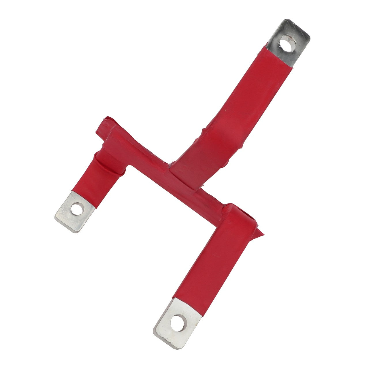 A red, insulated bus bar branded as AGCO, featuring three flat metal connectors each with a fastening hole; product name: AGCO | Buss Bar - Acx2881680. No current product description information is available.