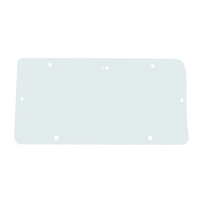 A flat, translucent rectangular object with rounded edges and several small holes evenly spaced near its perimeter, this AGCO Glass Rear (part number 3477716M1) is specifically designed for Massey Ferguson models.