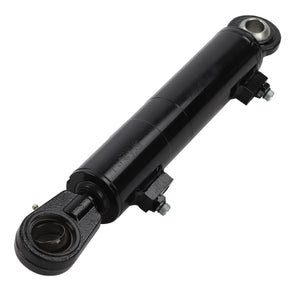 The AGCO Hydraulic Cylinder (part number: D45100029) is a black cylinder featuring mounting brackets on both ends and comes with attached bolts, although specific product description details are currently unavailable.