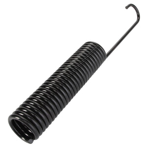 Introducing the AGCO | SPRING - ACY1511450 by AGCO: a black metal tension spring with a hook on one end and a flat coil design. For more information, please refer to the product details section since a full description is currently unavailable.