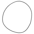 A single black AGCO O Ring (3760819M1) in the shape of an irregular circle against a white background, reminiscent of the robust durability found in Massey Ferguson models.