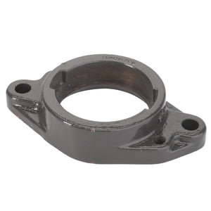 Image of a round metal bearing housing with two mounting flanges and bolt holes on either side. The component, known as AGCO | Support - La322047750 by the brand AGCO, is painted dark grey and appears sturdy and well-machined. No current product description information is available.