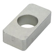 The AGCO Plate - Acp0693650 is a rectangular, silver metallic block with a prominent circular hole at its center.