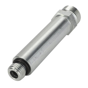 The AGCO | Union Fitting - Acw0260150 is a cylindrical metal coupling device featuring threaded ends and a central hexagonal nut, likely utilized as a connector or adapter in plumbing or mechanical systems. No further product description is available at this time.