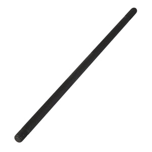 A durable black metal rod with finely threaded ends, known as the AGCO | STUD BOLT - F716100490070 by AGCO.