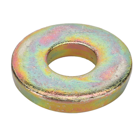 A thrust washer with a rainbow-like finish, compatible with Massey Ferguson models, now available as AGCO | Thrust Washer - 3787069M1.