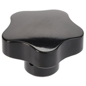 The AGCO Lever - D28751574 is a black, star-shaped knob with a central hole, commonly used for adjusting or securing mechanical equipment. Note that there is currently no additional product description information available.